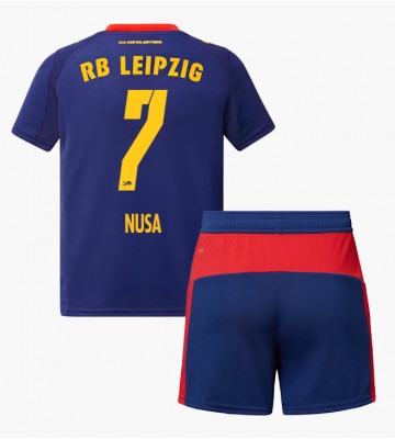 RB Leipzig Antonio Nusa #7 Udebanetrøje Børn 2025-26 Kortærmet (+ Korte bukser)